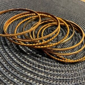 Gold Bangle Bracelet Set